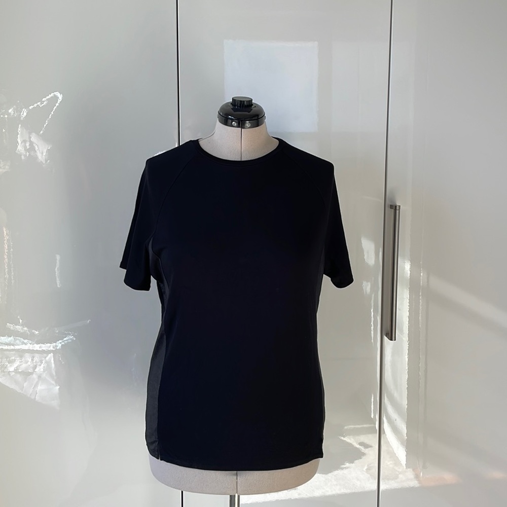 KORAL T-Shirt with Detail and Short Sleeve Color-Black Size- Medium NWT